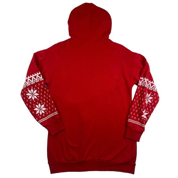 Coca Cola Coke Snowflake Ugly Sweater Long Hoodie Sweatshirt - Size SM - Picture 2 of 8